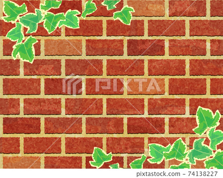 Brick background, small stack, ivy Brick background, small stack, ivy 74138227