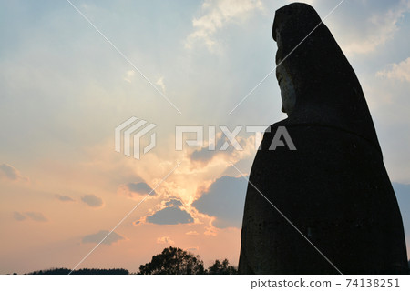 Heiwa Kannon in the evening in Utsunomiya City, Tochigi Prefecture 74138251