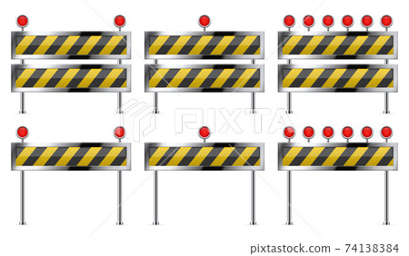 Under construction barriere for road Under construction barriere for road 74138384