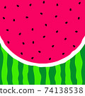 Watermelon background. Pink pulp and green rind. 74138538