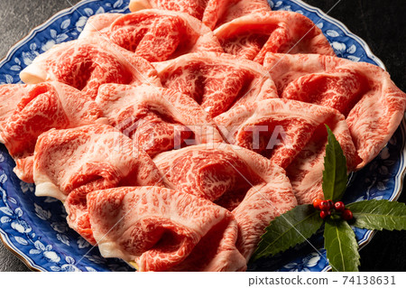 High-quality marbled Japanese beef 74138631
