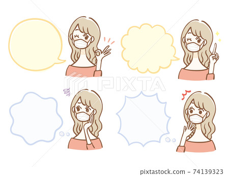 戴著口罩的女氣球 戴著口罩的女氣球 74139323