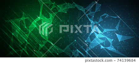 Quantum processing. Deep learning artificial intelligence. Future new technology  for business or science presentation 74139684