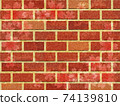Brick background, small pile, cherry blossoms 74139810