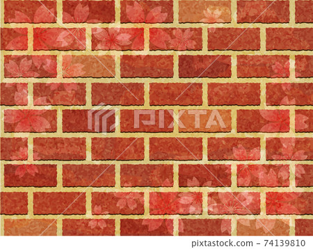 Brick background, small pile, cherry blossoms Brick background, small pile, cherry blossoms 74139810