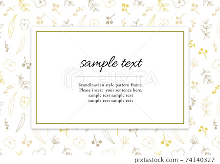 Scandinavian botanical pattern frame 74140327
