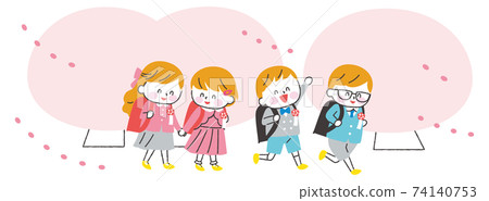 Elementary school student enrollment uniform white skin Elementary school student enrollment uniform white skin 74140753