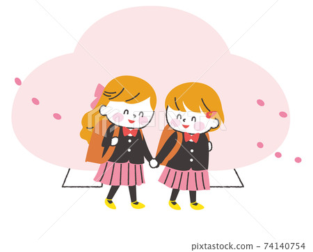 Elementary school girl uniform white skin Elementary school girl uniform white skin 74140754