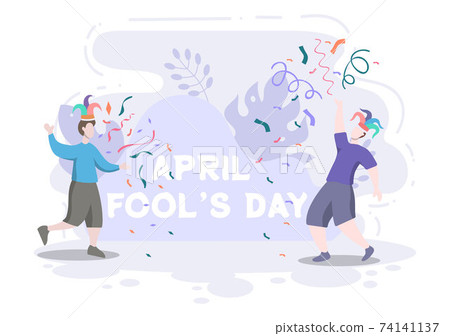 Celebration Happy April Fools' Day wearing a Jester Hat background design. Vector Illustration. Celebration Happy April Fools' Day wearing a Jester Hat background design. Vector Illustration. 74141137