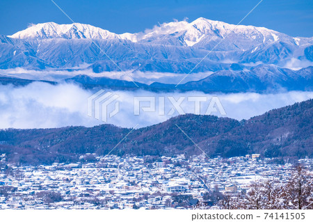 《山梨縣》冬季南阿爾卑斯山，新雪二十歌Pass 74141505