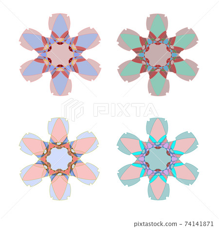 Detail kaleidoscope in modern trendy colors. Beautiful ornament. Detail kaleidoscope in modern trendy colors. Beautiful ornament. 74141871