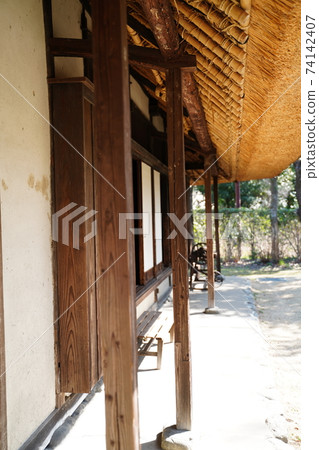 Eaves of an old private house 74142407