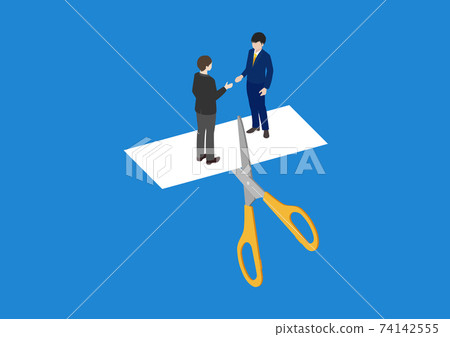 Illustration material of negotiation breakage, breakthrough, farewell Illustration material of negotiation breakage, breakthrough, farewell 74142555