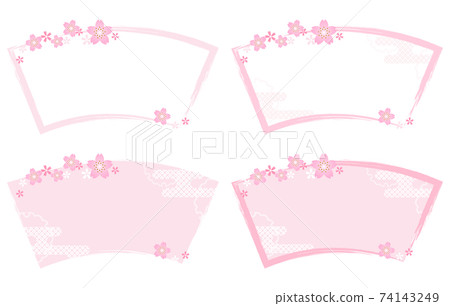 Japanese style cherry blossom frame set (fan shape) Japanese style cherry blossom frame set (fan shape) 74143249