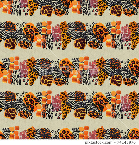 Animal mix print seamless pattern. Abstract background Animal mix print seamless pattern. Abstract background 74143976