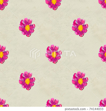 Seamless pattern with flowers. Watercolor or acrylic painting. Hand drawn floral background. Seamless pattern with flowers. Watercolor or acrylic painting. Hand drawn floral background. 74144033