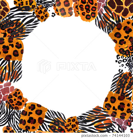Animal frame. Abstract border on white background 74144103