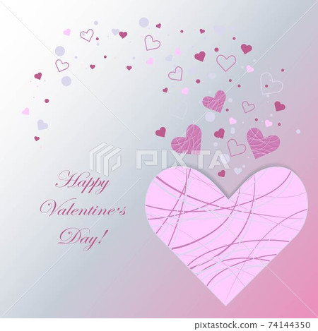 Happy Valentines day greeting card with hearts - Stock Illustration ...