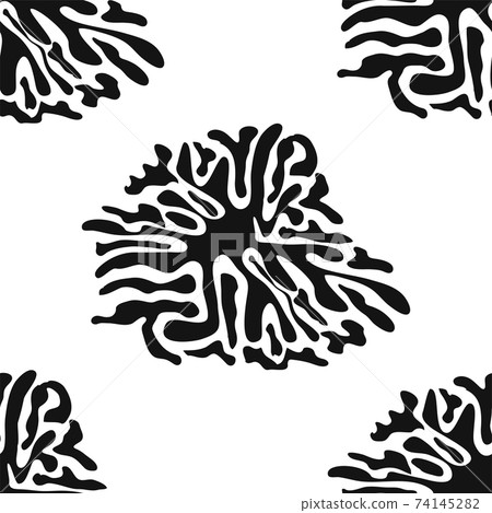 Stylish doodle seamless pattern with splash pattern black on white background. Abstract wallpaper, fabric. 74145282