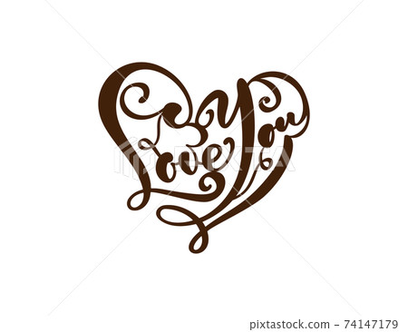 Handwritten vector logo red text Laser cut Love You and heart Happy Valentines day card, romantic quote for design greeting card, tattoo, holiday invitation Handwritten vector logo red text Laser cut Love You and heart Happy Valentines day card, romantic quote for design greeting card, tattoo, holiday invitation 74147179