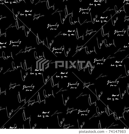 Seamless vector pattern. White text on a black... - Stock Illustration ...