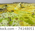 A spectacular view of the colorful Dallol volcano that overwhelms the viewer 74148051