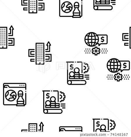 Global Business Finance Strategy Seamless Pattern Vector Global Business Finance Strategy Seamless Pattern Vector 74148167