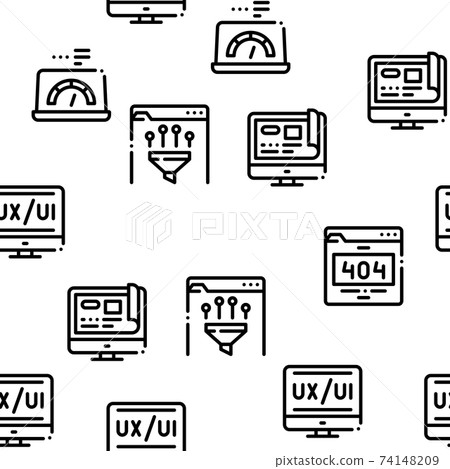Web Design Development Seamless Pattern Vector - Stock Illustration ...