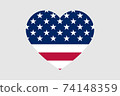 United States heart flag icon 74148359