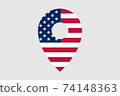 Pin pointer usa flag icon 74148363