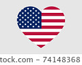 United States heart flag icon 74148368
