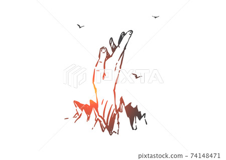 Liberty, autonomy, determination concept sketch. Hand drawn isolated vector Liberty, autonomy, determination concept sketch. Hand drawn isolated vector 74148471
