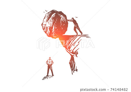 Competitors elimination, rivalry concept sketch. Hand drawn isolated vector Competitors elimination, rivalry concept sketch. Hand drawn isolated vector 74148482