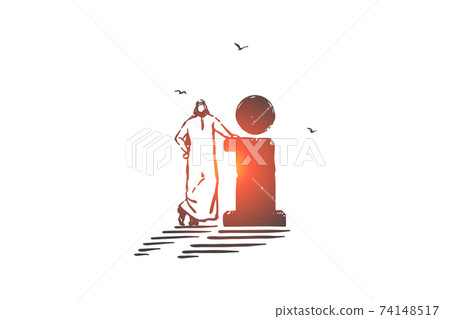 Information research, helpdesk concept sketch. Hand drawn isolated vector 74148517