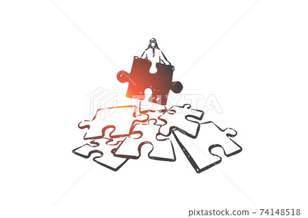Problem solving, challenge concept sketch. Hand drawn isolated vector Problem solving, challenge concept sketch. Hand drawn isolated vector 74148518