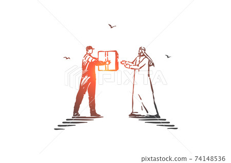 Express delivery service concept sketch. Hand drawn isolated vector 74148536