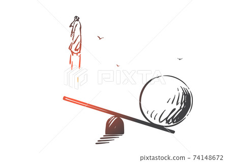 Career boost, determination concept sketch. Hand drawn isolated vector 74148672