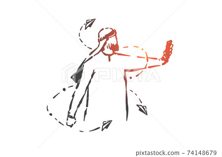 SMM, notification, newsletter concept sketch. Hand drawn isolated vector SMM, notification, newsletter concept sketch. Hand drawn isolated vector 74148679