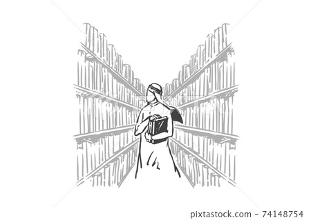 Learning, self-education concept sketch. Hand drawn isolated vector 74148754