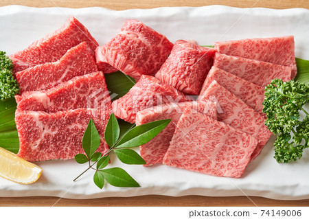 Domestic Wagyu beef ribs for grilled meat, lean and marbling 74149006
