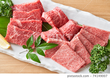 國產和牛牛肋骨，用於瘦肉和大理石花紋的烤肉 74149007