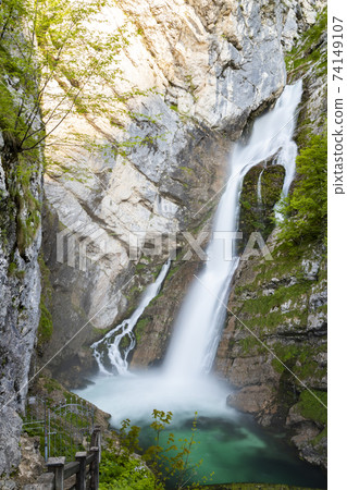 Savica waterfall in Triglavski national park, Slovenia Savica waterfall in Triglavski national park, Slovenia 74149107