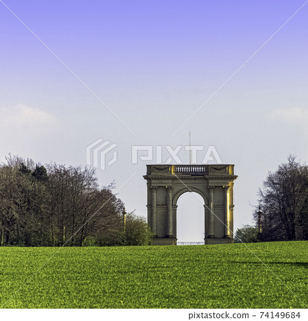 The Corinthian Arch on South Front in Stowe, Buckinghamshire, United Kingdom The Corinthian Arch on South Front in Stowe, Buckinghamshire, United Kingdom 74149684