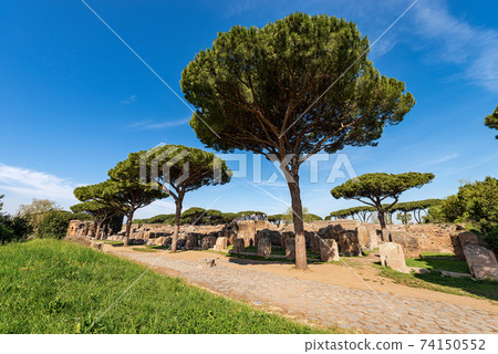 Old Roman Ruins in Ostia Antica Archeological Site Rome Italy Old Roman Ruins in Ostia Antica Archeological Site Rome Italy 74150552