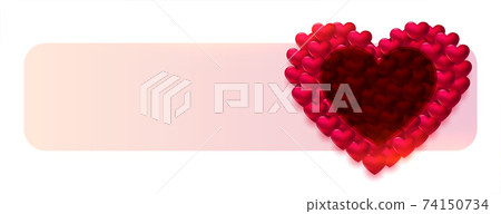 3d hearts decorative valentines day banner design - Stock Illustration ...
