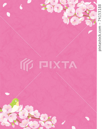 櫻花背景素材粉紅色日本紙 74153188