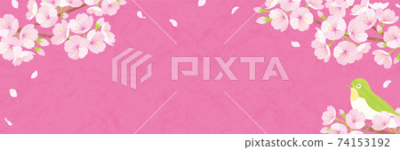 Cherry blossom background material pink Japanese paper 74153192