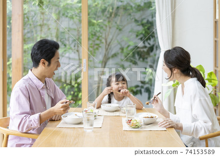 Image of a family of three 74153589