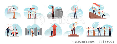 Leadership, team, multitasking, training, success, goal, meeting, business set concept 74153993