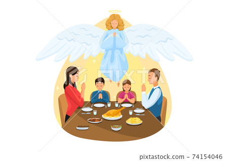 Christianity, religion, meal, protection, prayer, care, worship, support concept 74154046